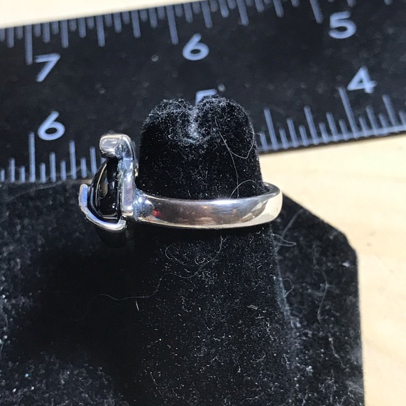 Native Sterling an onyx bear ring - Picture 2 of 5